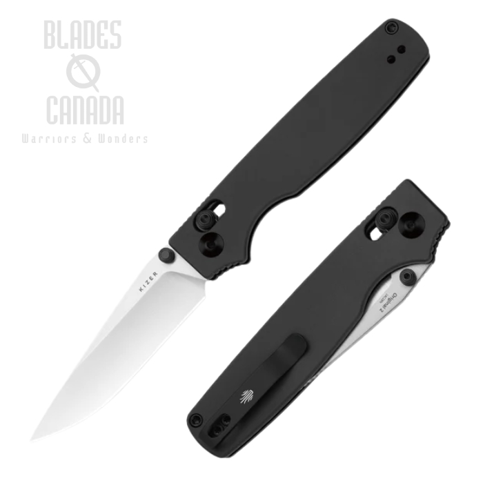 Kizer Original 2 Clutch Lock Folding Knife, 14C28N Satin, Aluminum Gray, V3605.2MA1