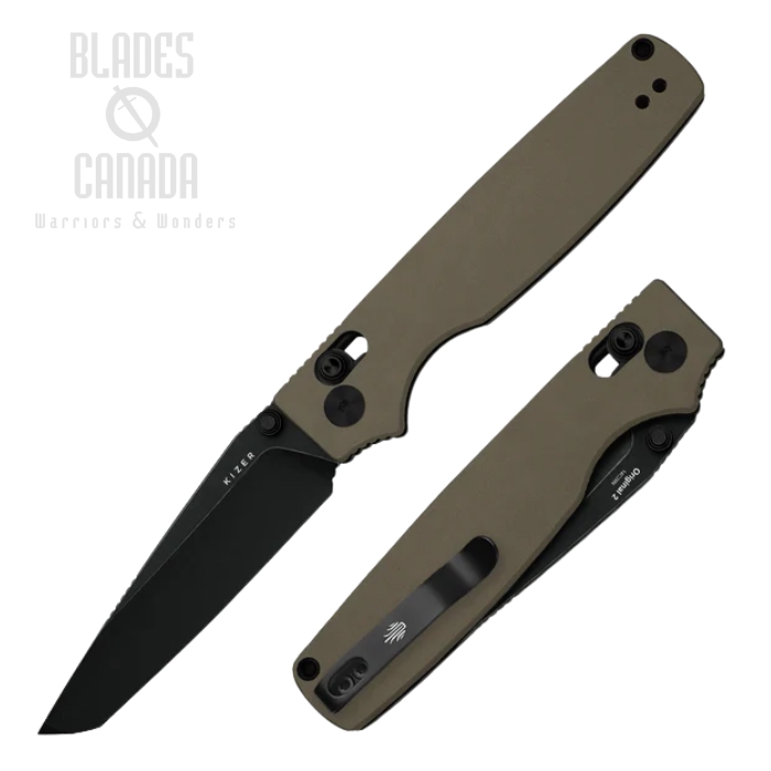 Kizer Original 2 Clutch Lock Folding Knife, 14C28N Black SW, Aluminum Sand, V3605.2TA1