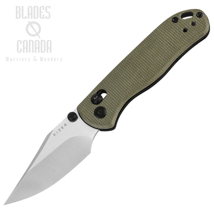 Kizer Drop Bear 2 Clutch Lock Folding Knife, Nitro-V Satin, Micarta Green, V36192KC1