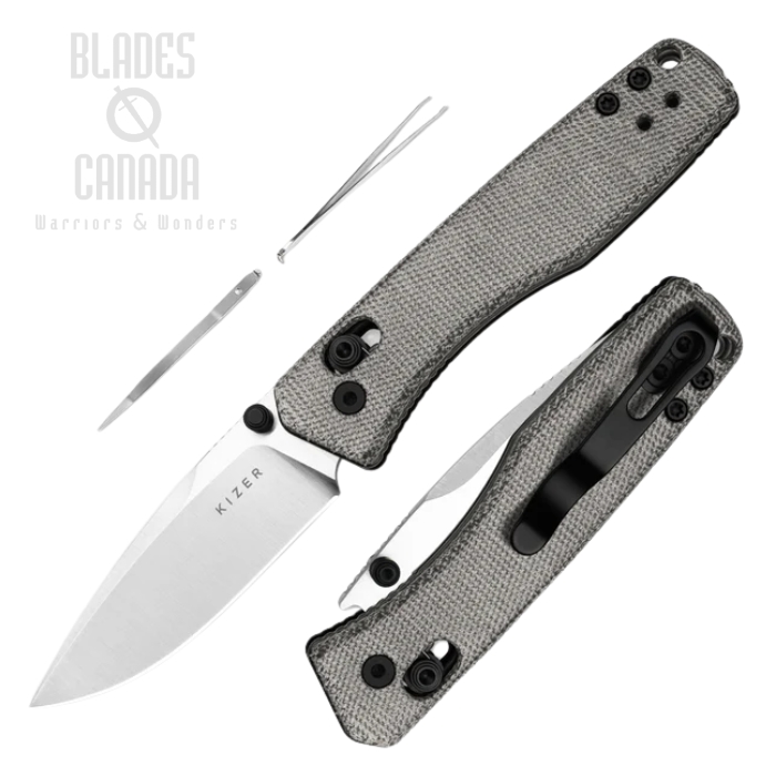 Kizer Aegis Clutch Lock Folding Knife, AEB-L Satin, Micarta Black, V3774A1