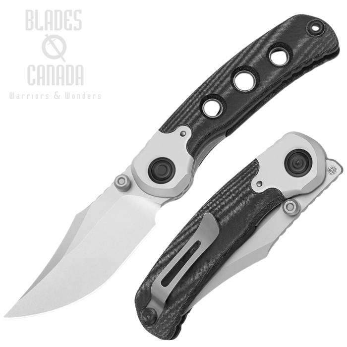 Kizer Pioneer Folding Knife, Nitro-V Stonewash, Micarta Black/Aluminum, ZX-FK03A3
