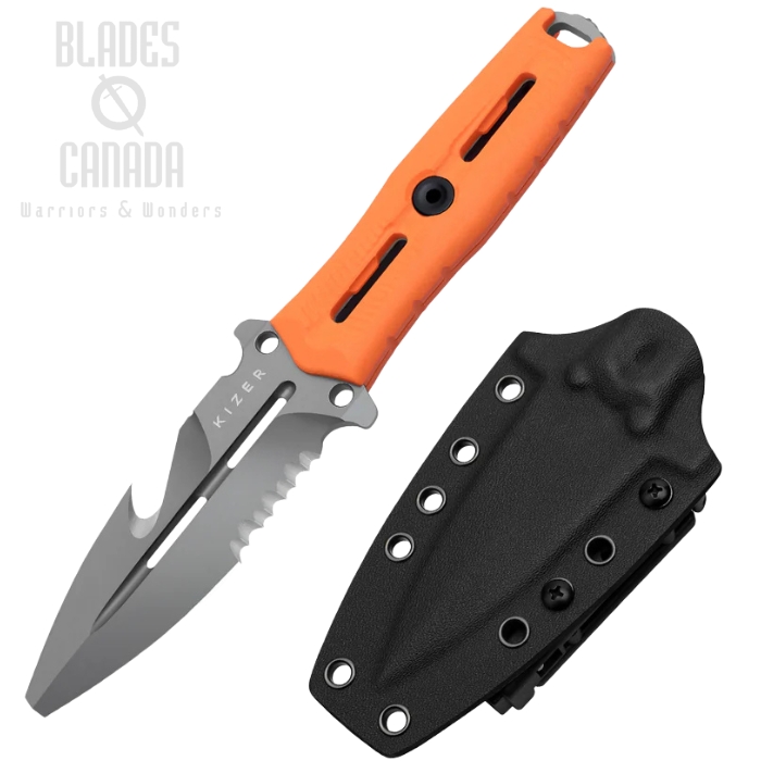 Kizer Norcross Fixed Blade Knife, Nitro-V Grey SW, G10 Orange, ZX-FB01A6