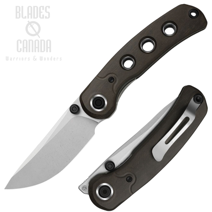(image for) Kizer Pioneer Folding Knife, 14C28N Bead Blast/SW, Richlite, ZXFK03M3