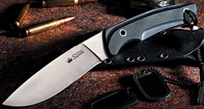 Kizlyar Savage Fixed Blade Knife, D2 Steel, G10 Black, Kydex Sheath, KK0031
