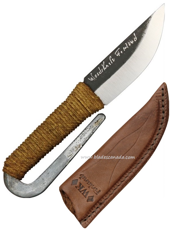 Kellam HM10 Fixed Blade Pocket Knife, Leather Sheath - Click Image to Close