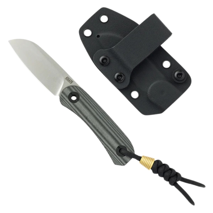 Knafs Lander 4 Fixed Blade Knife, S35VN Stonewash, Canvas Micarta Black, Kydex Sheath, 00432