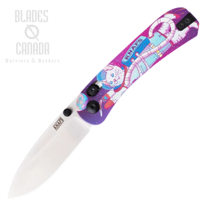 Knafs Lander 3 Clutch Lock Folding Knife, S35VN Satin, G10 Cosmo Kitty Crew, 00523