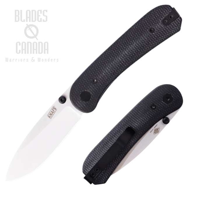 Knafs Lander 1 Folding Knife, 14C28N Satin, Micarta Black, 00532