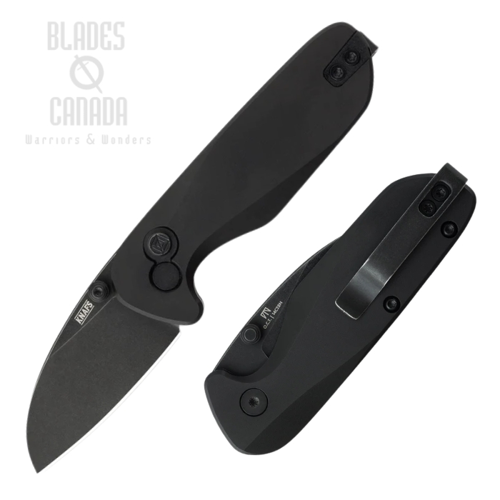 Knafs O.C.T. Button Lock Folding Knife, 14C28N Black SW, Aluminum Black, 00582 (image for) Knafs O.C.T. Button Lock Folding Knife, 14C28N Black SW, Aluminum Black, 00582