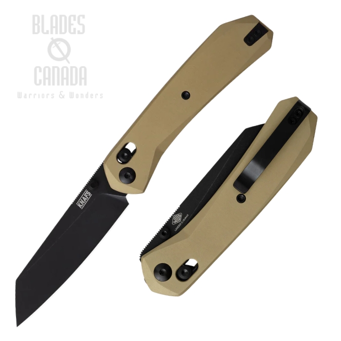 Knafs Lander 2 Clutch Lock Folding Knife, Elmax Black SW, Aluminum Gold, 00678 (image for) Knafs Lander 2 Clutch Lock Folding Knife, Elmax Black SW, Aluminum Gold, 00678