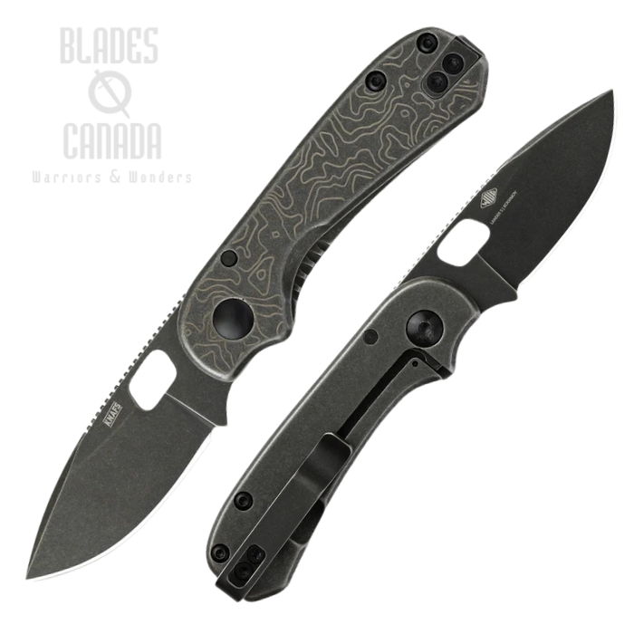 Knafs Lander 5 Framelock Folding Knife, Black Stonewash Blade, Cold Forged Steel Topo, 00684 (image for) Knafs Lander 5 Framelock Folding Knife, Black Stonewash Blade, Cold Forged Steel Topo, 00684