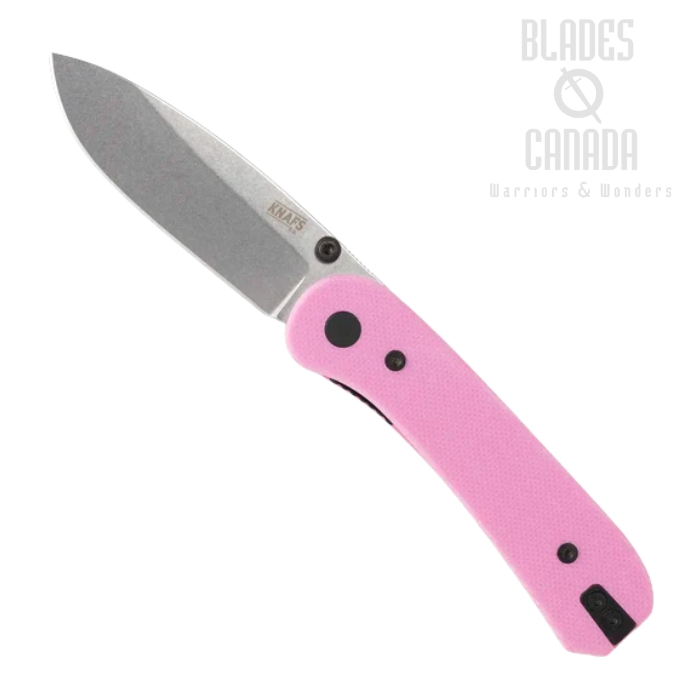 Knafs Lander 1 Folding Knife, D2 Stonewash, G10 Pink, 00188