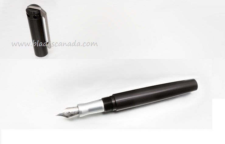 Karas Kustoms Ink Fountain Aluminum - Black Body/Silver Grip - Click Image to Close