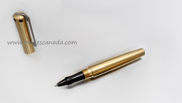 Karas Kustoms Ink Rollerball Pen Brass - Black Grip