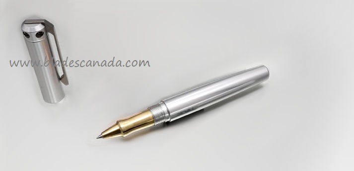 Karas Kustoms Ink Rollerball Aluminum - Silver Body/Brass Grip