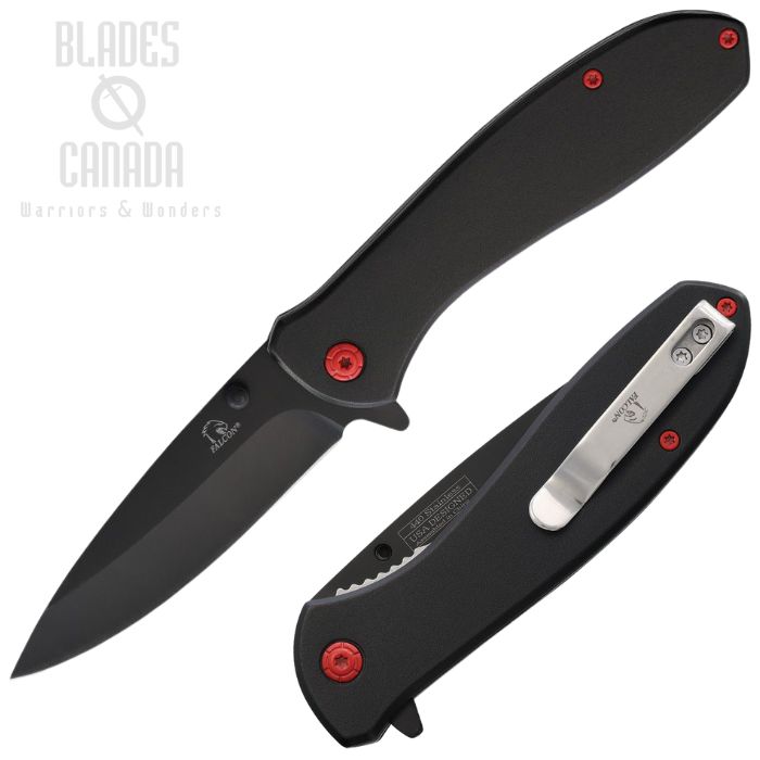 (image for) Falcon Flipper Folding Knife, Asssited Opening, 440 Black, Aluminum Black, KS2045BK
