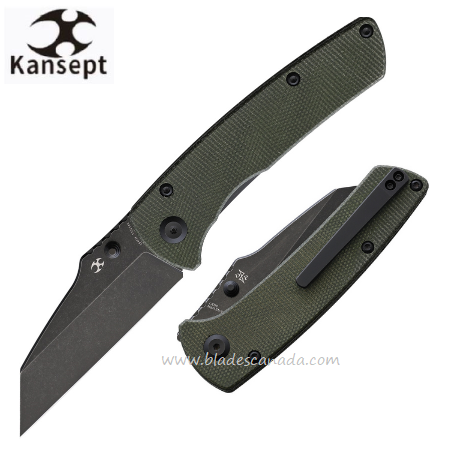 Kansept Main Street Folding Knife, 154CM, Micarta Green, T1015A2