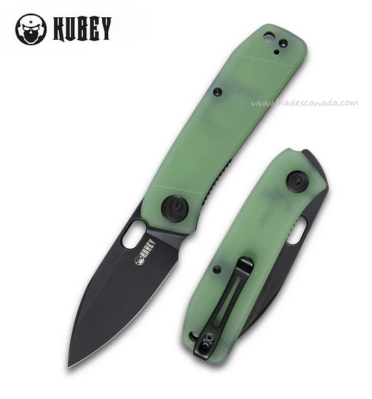 Kubey Hyde Folding Knife, 14C28N Black SW, G10 Jade, KU2104C - Click Image to Close