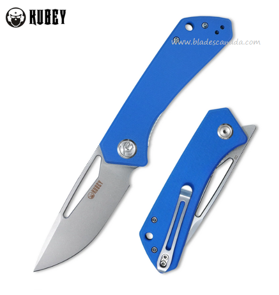Kubey Front Flipper Folding Knife, D2 Steel, G10 Blue, KU331B