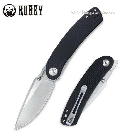 Kubey Momentum Flipper Folding Knife, D2 Steel, G10 Black, KU344A