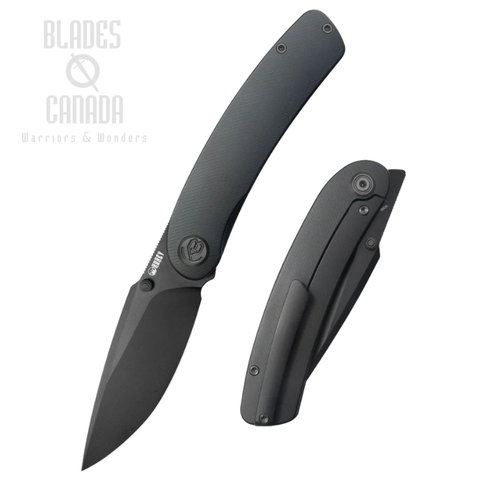 Kubey Momentum Flipper Frame Lock Knife, M390 Black, Titanium Black, KB386D