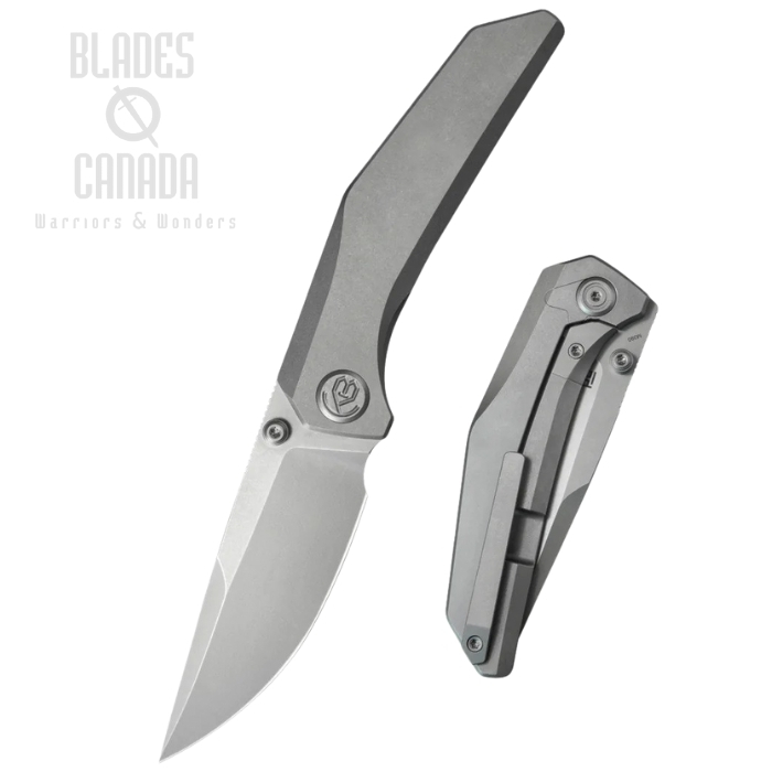 Kubey Eclipse Frame Lock Folding Knife, M390 Sandblast, Titanium Grey, KB417A