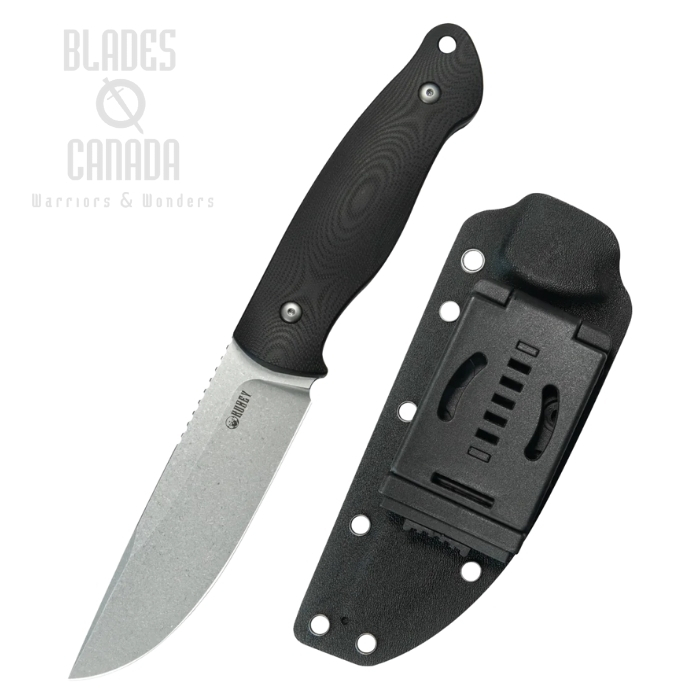 Kubey Eskoria Fixed Blade Knife, 14C28N Steel, G10 Black, Kydex Sheath, KU268A