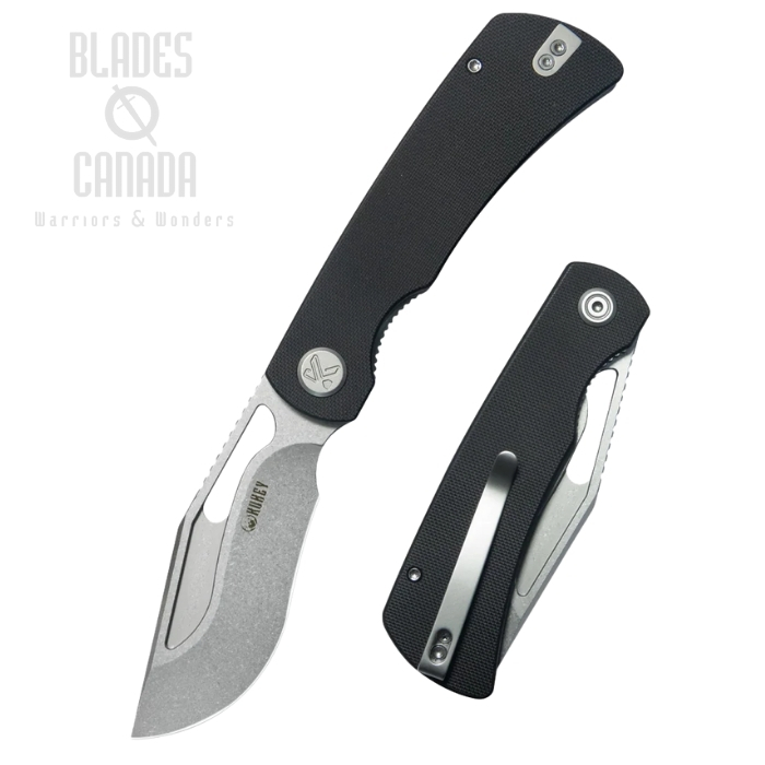 Kubey Gurkha EDC Folding Knife, 14C28N Steel, G10 Black, KU397A