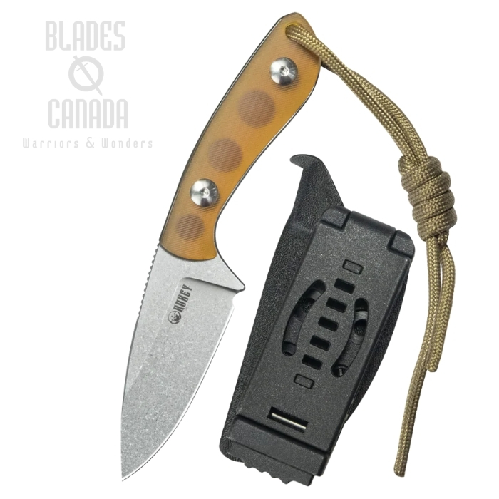 Kubey Bloom Fixed Blade Knife, 14C28N Steel, Ultem Handle, Kydex Sheath, KU411C