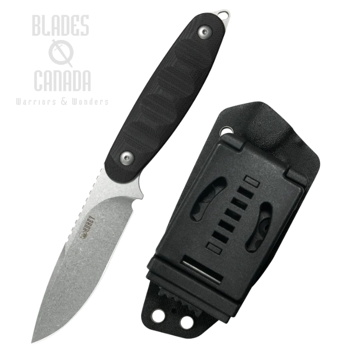 Kubey Civet Fixed Blade Knife, 14C28N Steel, G10 Black, Kydex Sheath, KU425A