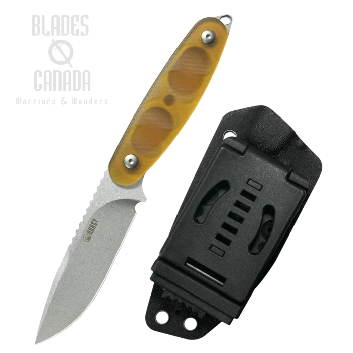 Kubey Civet Fixed Blade Knife, 14C28N Steel, Ultem Handle, Kydex Sheath, KU425B