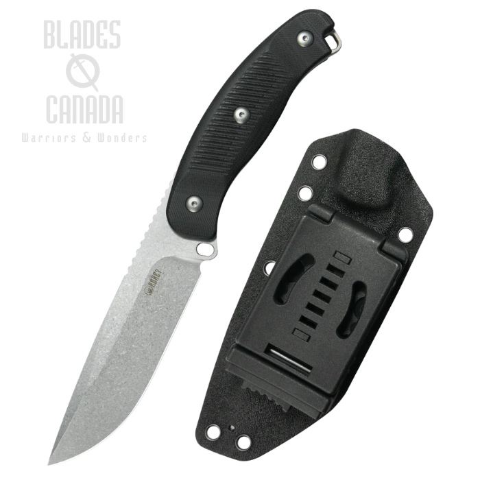 Kubey Bearcat Fixed Blade Knife, 14C28N Steel, G10 Black, Kydex Sheath, KU426A