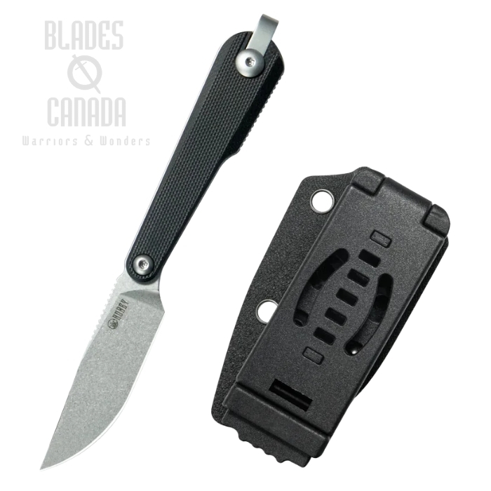 Kubey YAG Fixed Blade Knife, 14C28N Steel, G10 Black, Kydex Sheath, KU451A