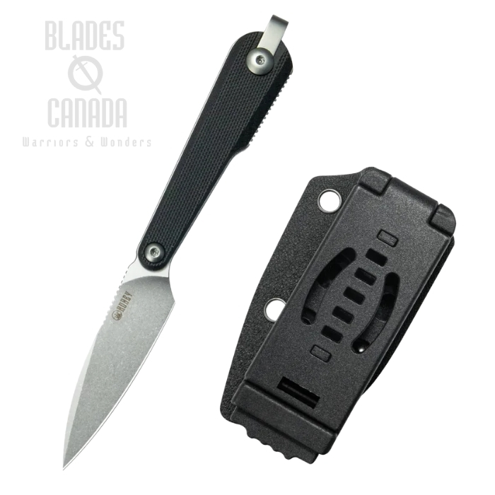 Kubey YAG Fixed Blade Knife, 14C28N Steel, G10 Black, Kydex Sheath, KU452A