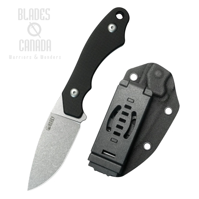 Kubey TLB I Fixed Blade Knife, 14C28N Steel, G10 Black, Kydex Sheath, KU467A