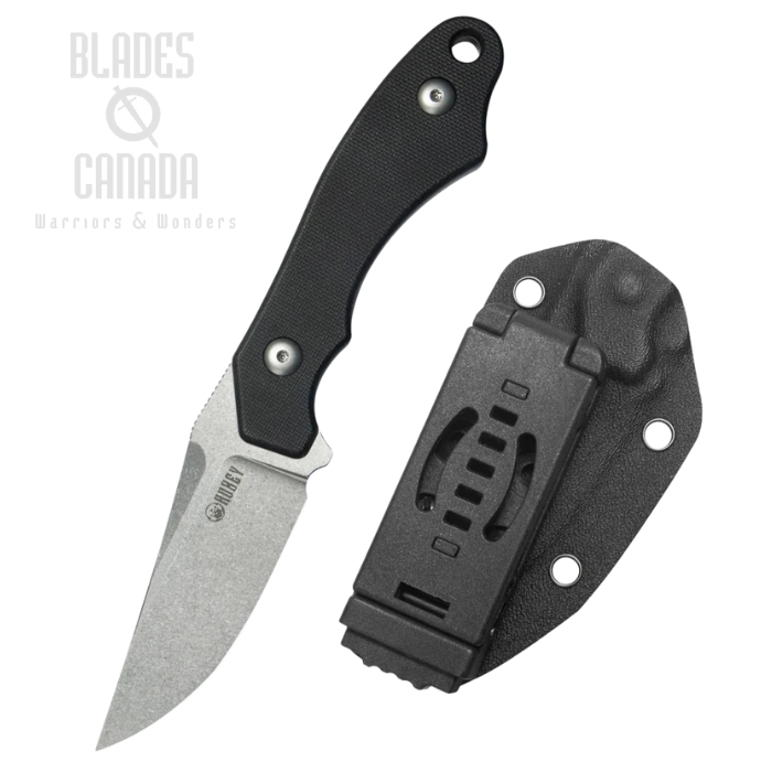 Kubey TLB II Fixed Blade Knife, 14C28N Steel, G10 Black, Kydex Sheath, KU468A