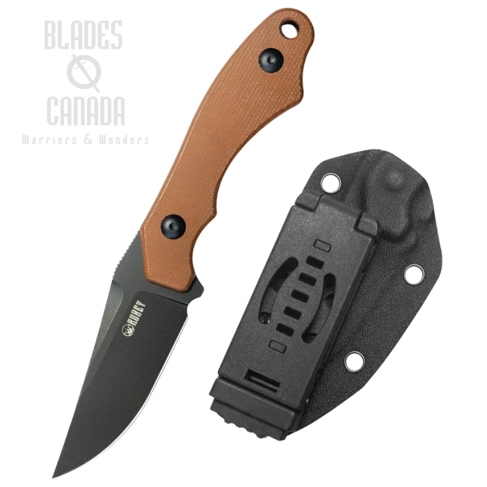 Kubey TLB II Fixed Blade Knife, 14C28N Blackwash, Ultem Handle, Kydex Sheath, KU468D