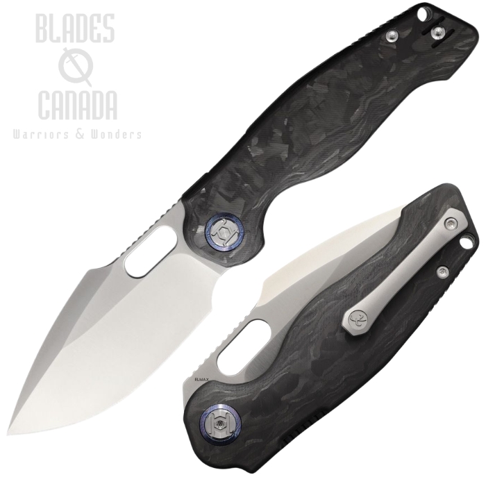 (image for) Kunwu Gringo Verta Lock Folding Knife, Elmax Satin, Carbon Fiber Shredded, B712-CF-2