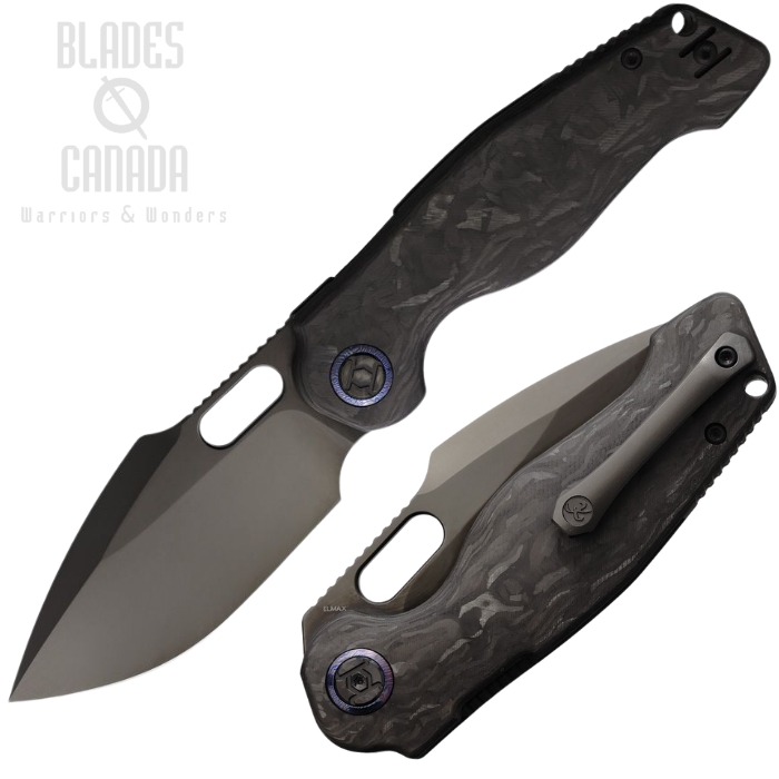 (image for) Kunwu Gringo Verta Lock Folding Knife, Elmax DLC, Carbon Fiber Shredded, B712-CF-4