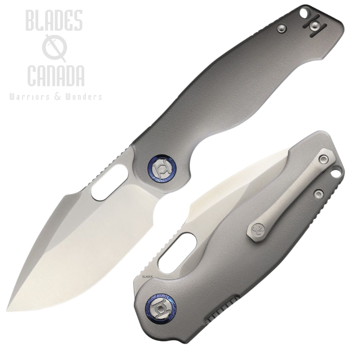 (image for) Kunwu Gringo Verta Lock Folding Knife, Elmax Satin, Titanium Orange Peel, B712T2A
