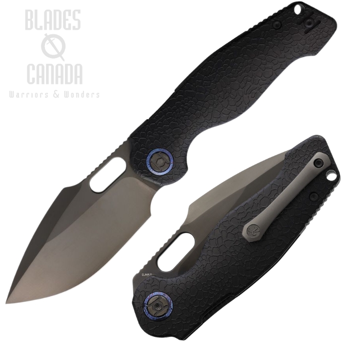 (image for) Kunwu Gringo Verta Lock Folding Knife, Elmax DLC, Titanium Honeydew Texture DLC, B712T-R2-4