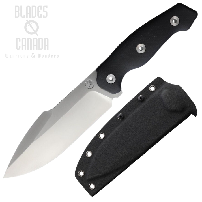 (image for) Kunwu Stiffy G Fixed Blade Knife, ASSAB 88 Teflon Blade, Micarta Black Full Tang, Kydex Sheath, F712BK2