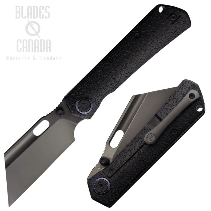 Kunwu Cochise Framelock Folding Knife, VANCRON Black, Titanium Black Honeydew, K711TR24