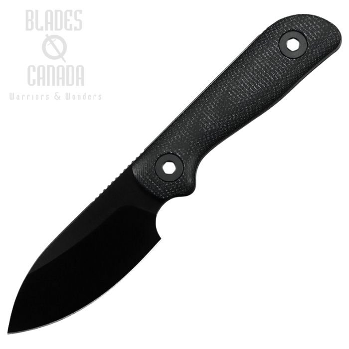 Kunwu Stiffy P Fixed Blade Knife, VABADUS8 Black, Micarta Black, Kydex Sheath, F705BK-3