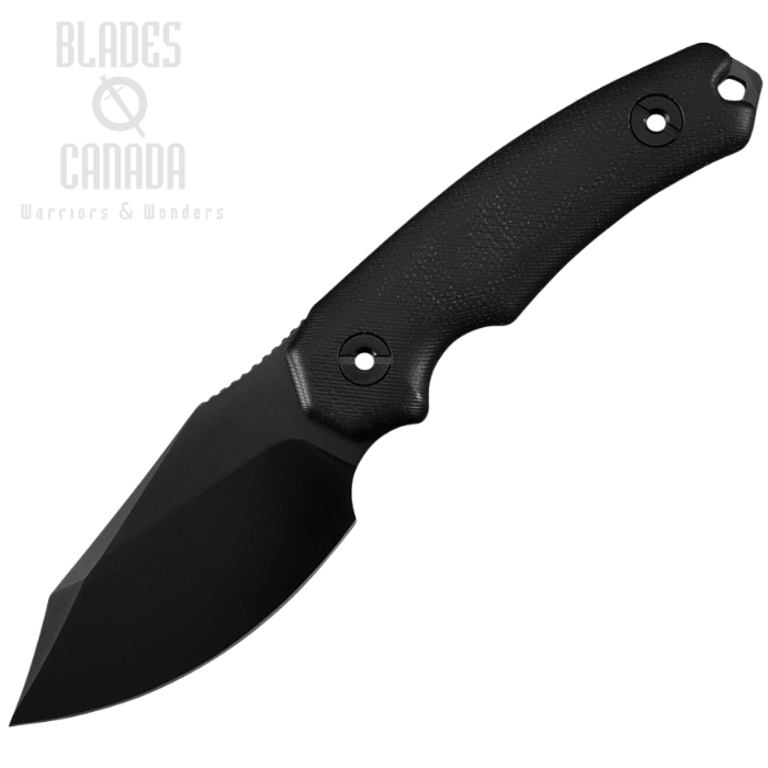 Kunwu Stiffy D Fixed Blade Knife, VANADIS4 Black, Micarta Black, Kydex Sheath, F706BK-3