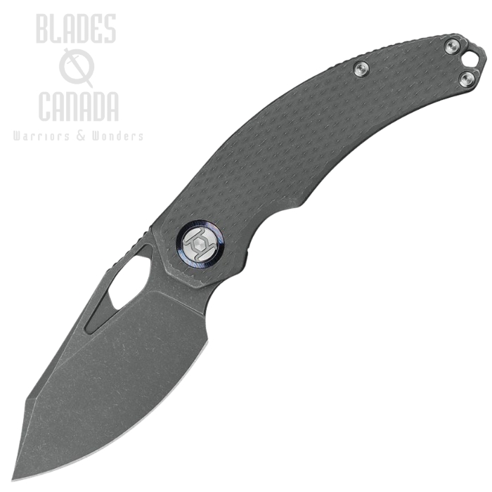 Kunwu Compadre Framelock Folding Knife, Vanax Stonewash, Titanium Diamond Texture, K706CT1