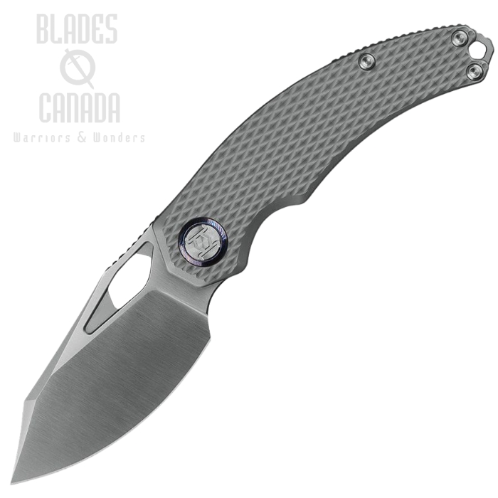 Kunwu Compadre Framelock Folding Knife, Vanax Satin, Titanium Diamond Texture, 706CT2