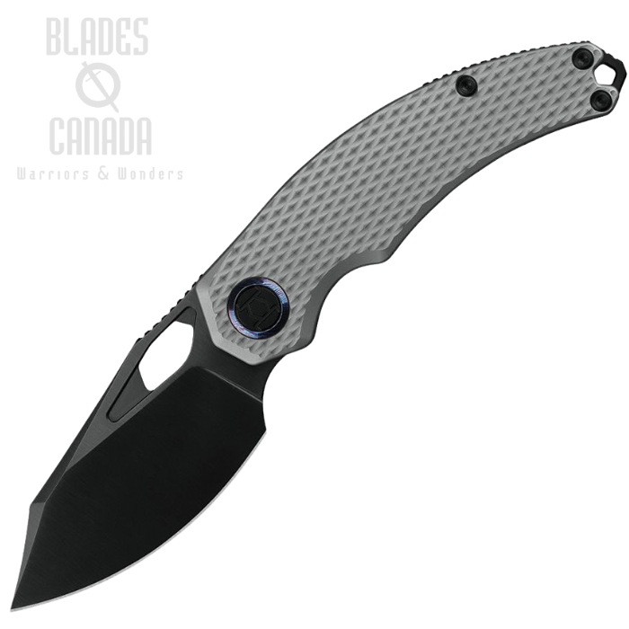 Kunwu Compadre Framelock Folding Knife, Vanax Black, Titanium Diamond Texture, 706CT4