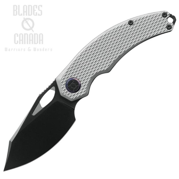 Kunwu Padre Framelock Folding Knife, Vanax Black, Titanium Diamond Textured, 706T4
