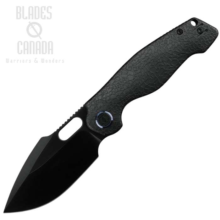 Kunwu Gringo Framelock Folding Knife, S390 Black, Titanium Black Honeydew Texture, 712T4